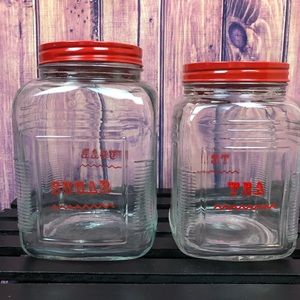 Vintage Tea & Sugar Glass Canisters